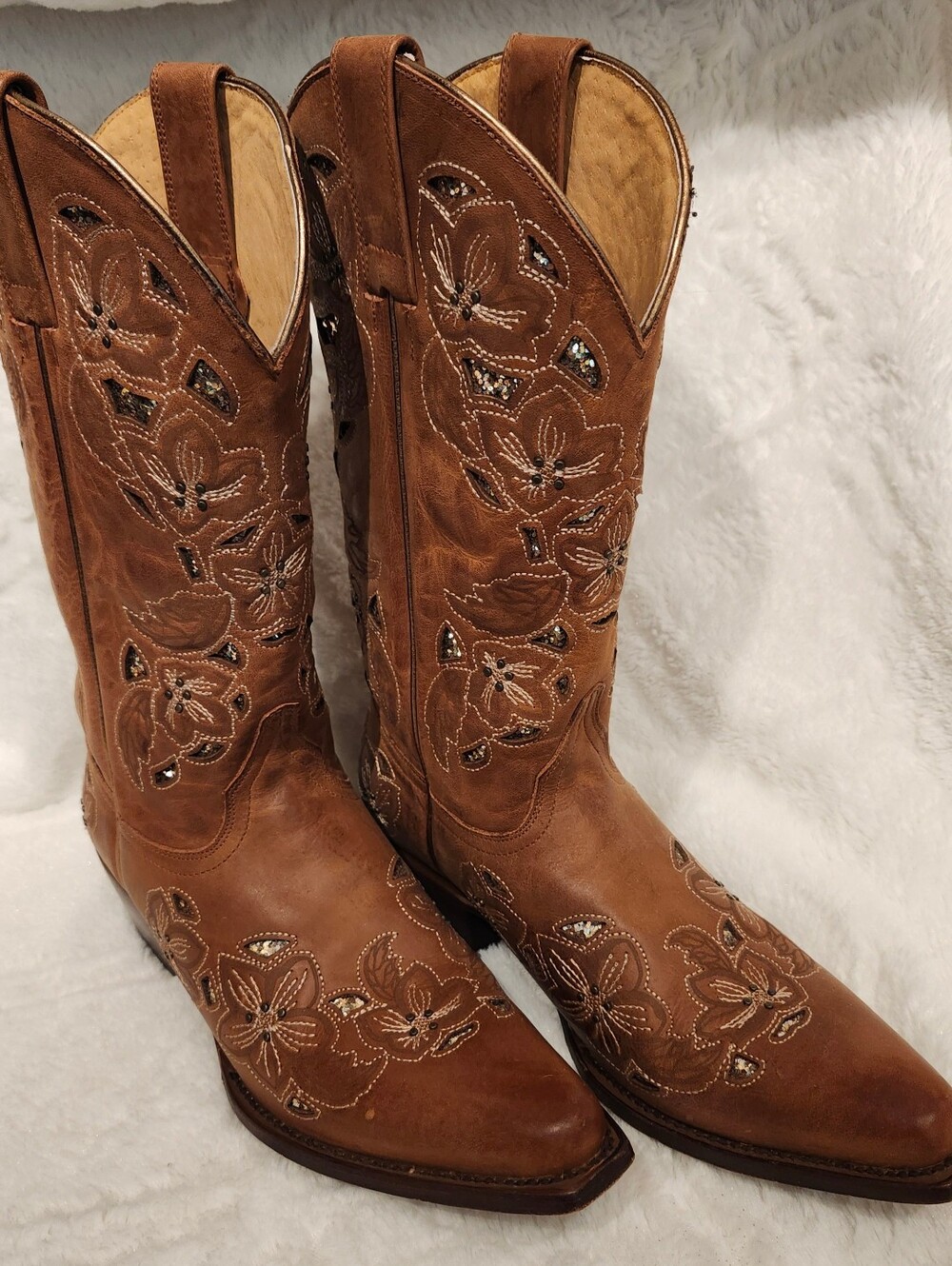 Shyanne Cassia Sugar Mate Glitter Inlay Western Boots - Snip Toe